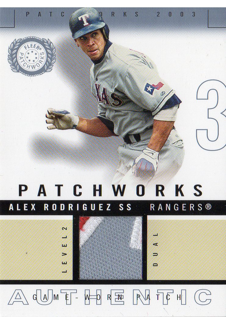 2003 Fleer Patchworks Game-Worn Patch Level 2 Dual #AR Alex Rodriguez
