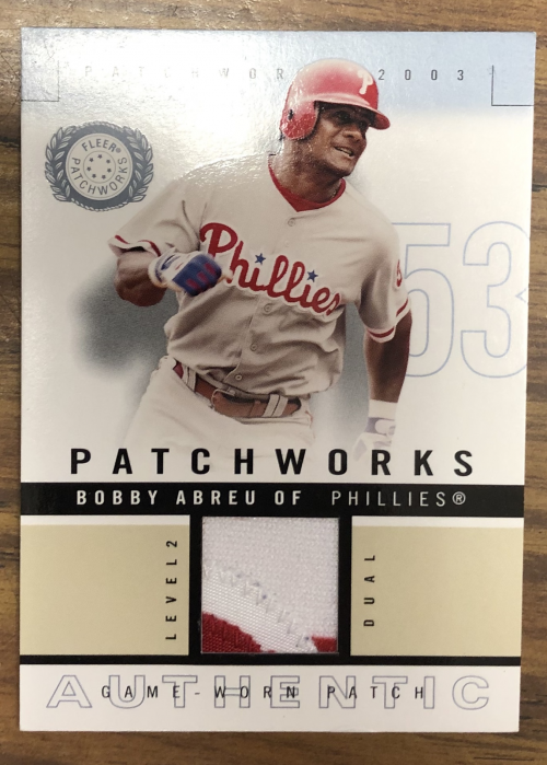 2003 Fleer Patchworks Game-Worn Patch Level 2 Dual #BA Bob Abreu
