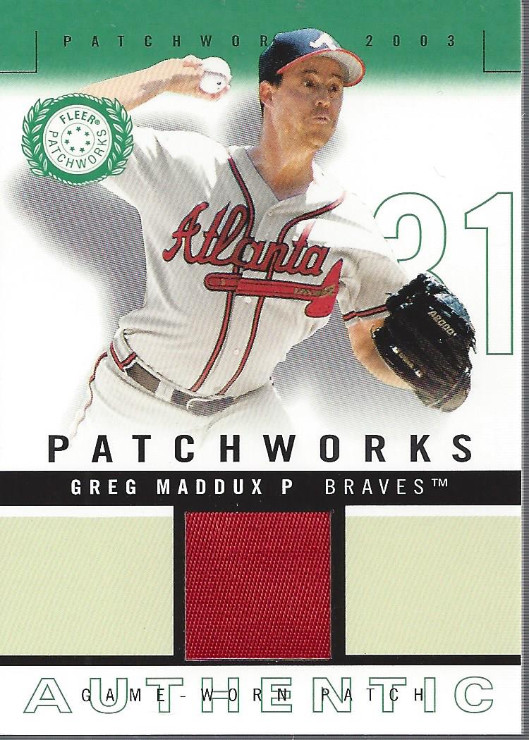2003 Fleer Patchworks Game-Worn Patch Level 2 Dual #GM Greg Maddux