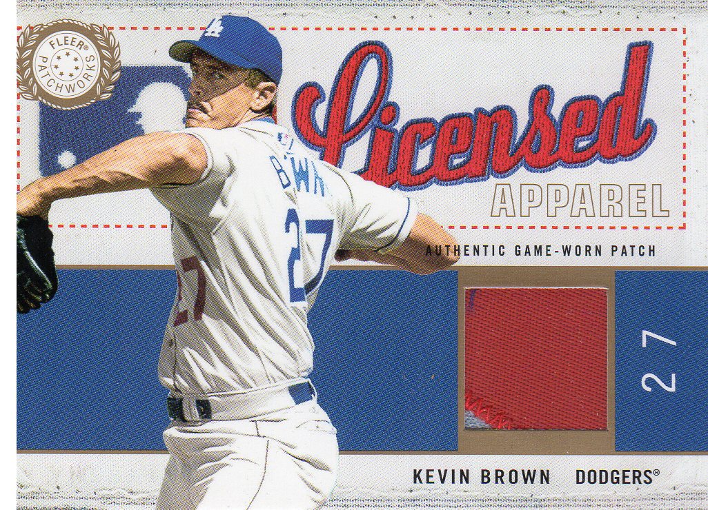 2003 Fleer Patchworks Licensed Apparel Patch #KB Kevin Brown
