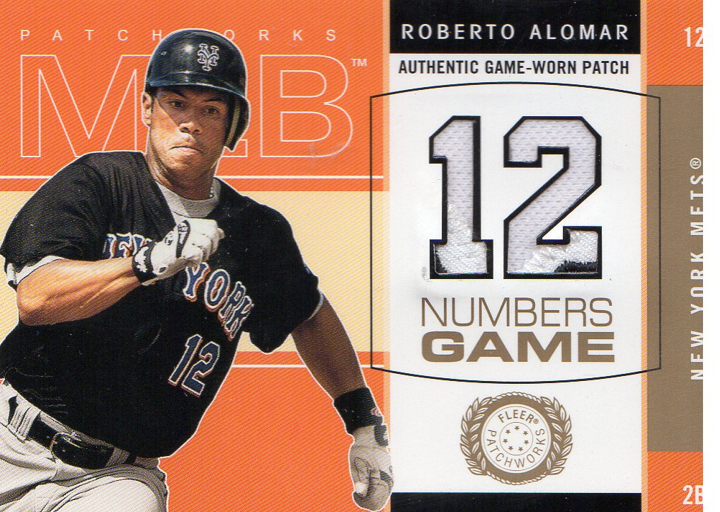 2003 Fleer Patchworks Numbers Game Patch #RA Roberto Alomar
