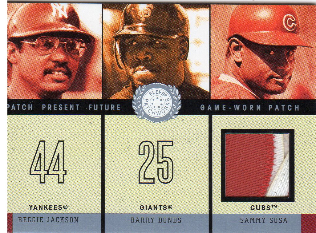 2003 Fleer Patchworks Patch Present Future Single #SS1 S.Sosa w/Reggie-Bonds