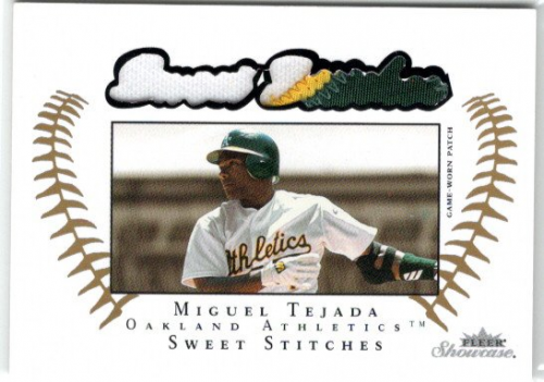 2003 Fleer Showcase Sweet Stitches Patch #9 Miguel Tejada/150