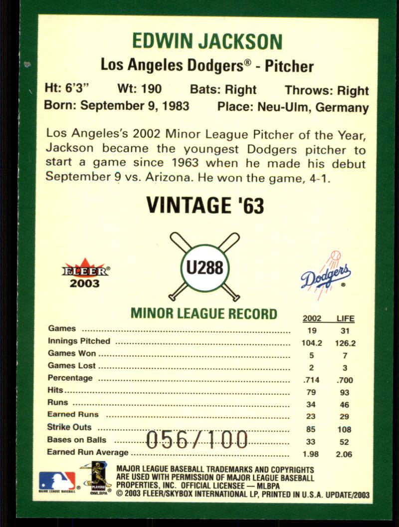 2003 Fleer Tradition Update Baseball "Glossy" Parallel Cards - Picture 5 of 7