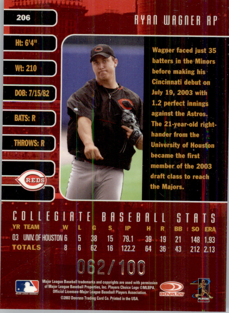 2003 Studio Proofs #206 Ryan Wagner ROO back image
