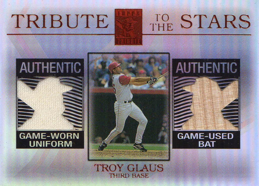 2003 Topps Tribute Contemporary Tribute to the Stars Dual Relics Red #TG   Troy Glaus Bat-Un