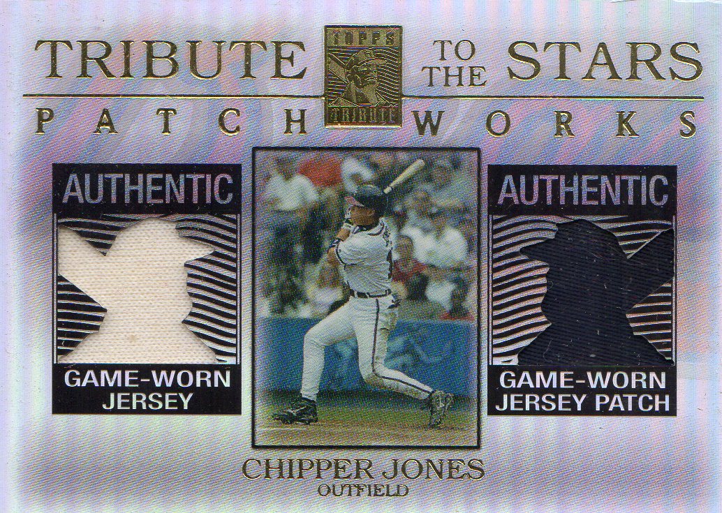 2003 Topps Tribute Contemporary Tribute to the Stars Patchworks Dual Relics #CJ Chipper Jones