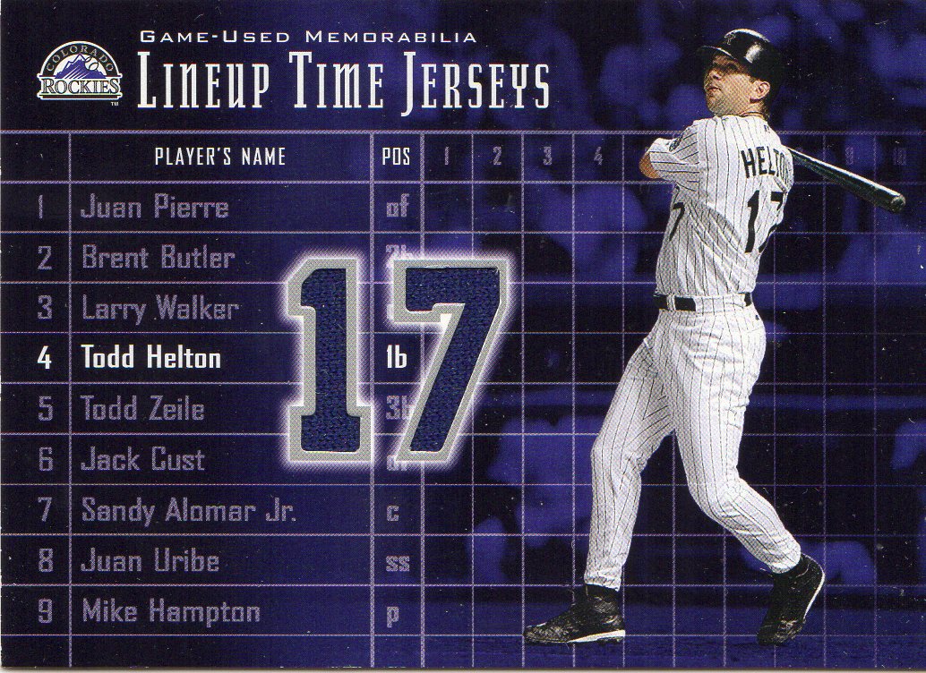 2003 Upper Deck Lineup Time Jerseys #TH Todd Helton