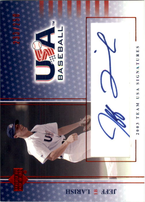 2003 USA Baseball National Team Signatures Blue #14 Jeff Larish