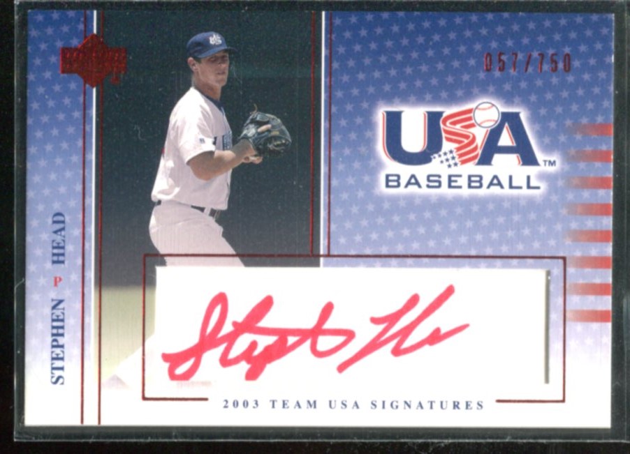 2003 USA Baseball National Team Signatures Red #8 Stephen Head