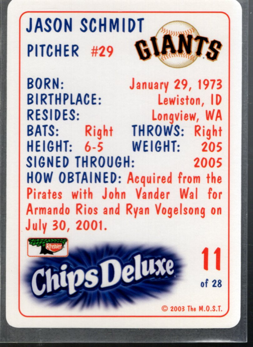 B5921- 2003 Giants Keebler Baseball Card #s 1-28 -You Pick- 15+ FREE US SHIP - Picture 5 of 7