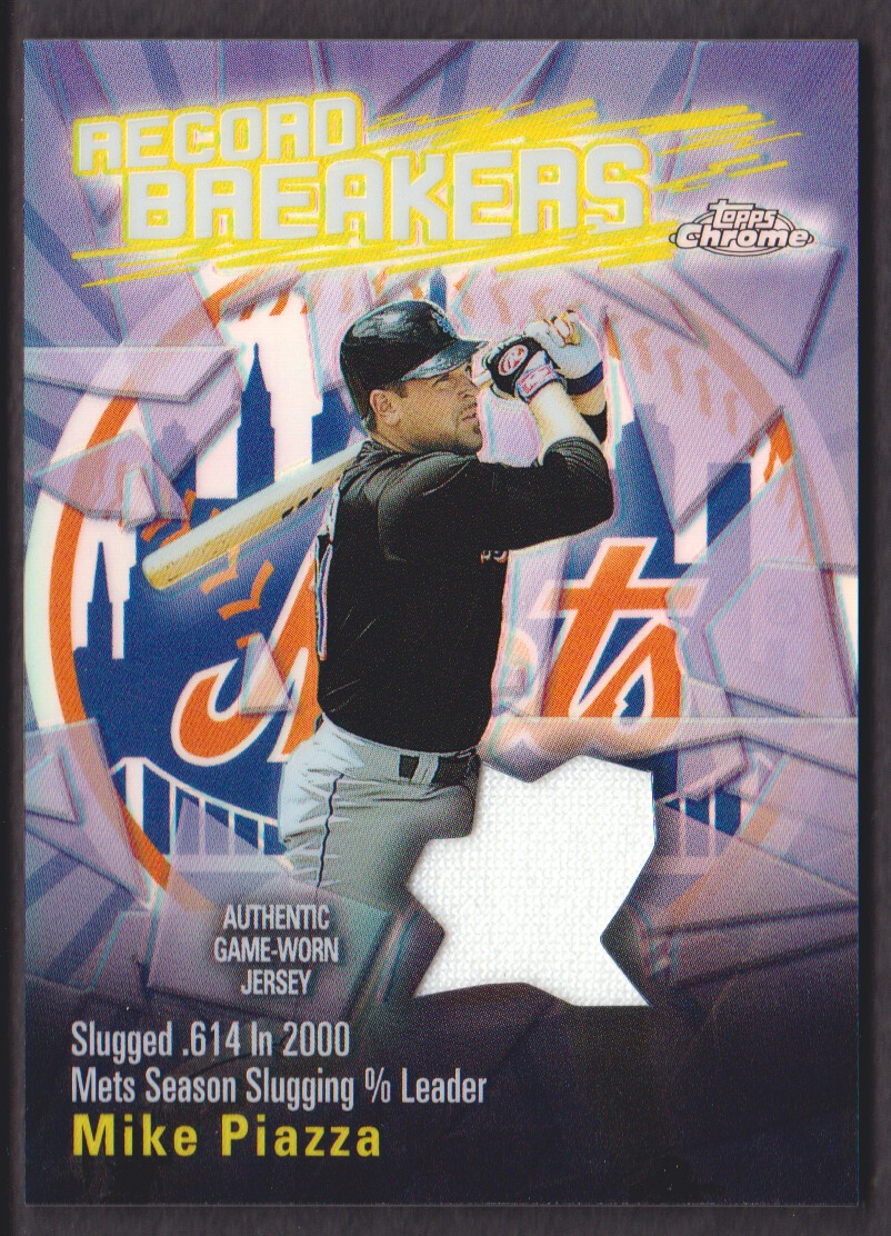 2003 Topps Chrome Record Breakers Relics #MP Mike Piazza Uni B1