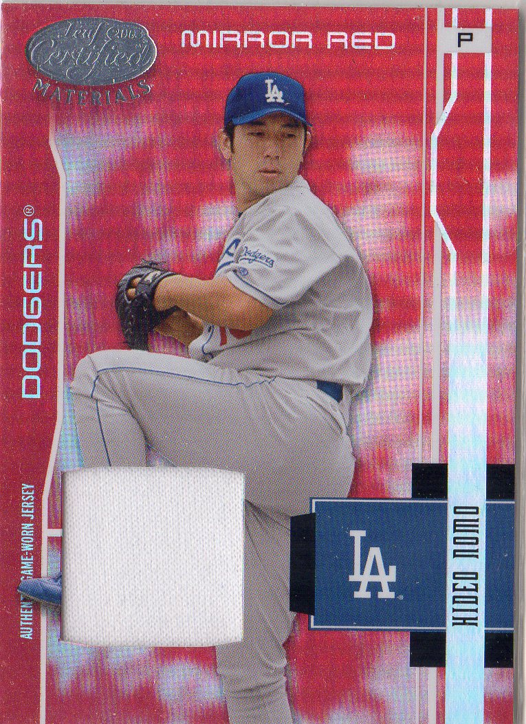2003 Leaf Certified Materials Mirror Red Materials #86 Hideo Nomo Jsy/250