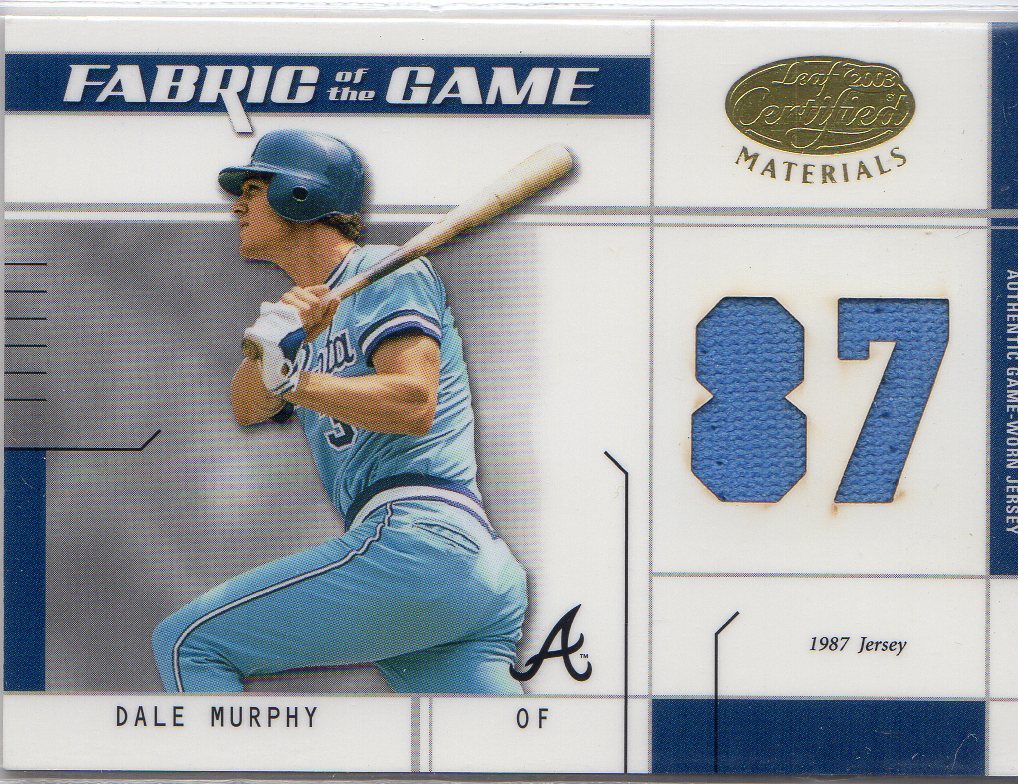 2003 Leaf Certified Materials Fabric of the Game #11JY Dale Murphy JY/85