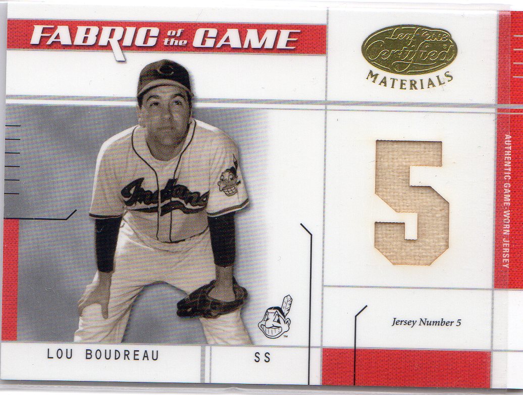 2003 Leaf Certified Materials Fabric of the Game #24JN Lou Boudreau JN/5