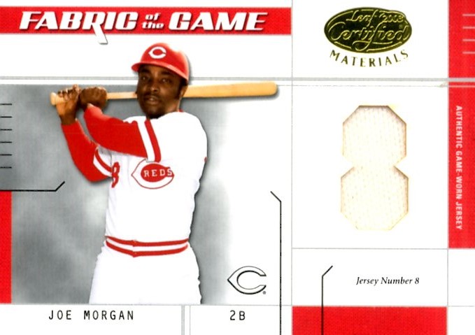 2003 Leaf Certified Materials Fabric of the Game #33JN Joe Morgan JN/8