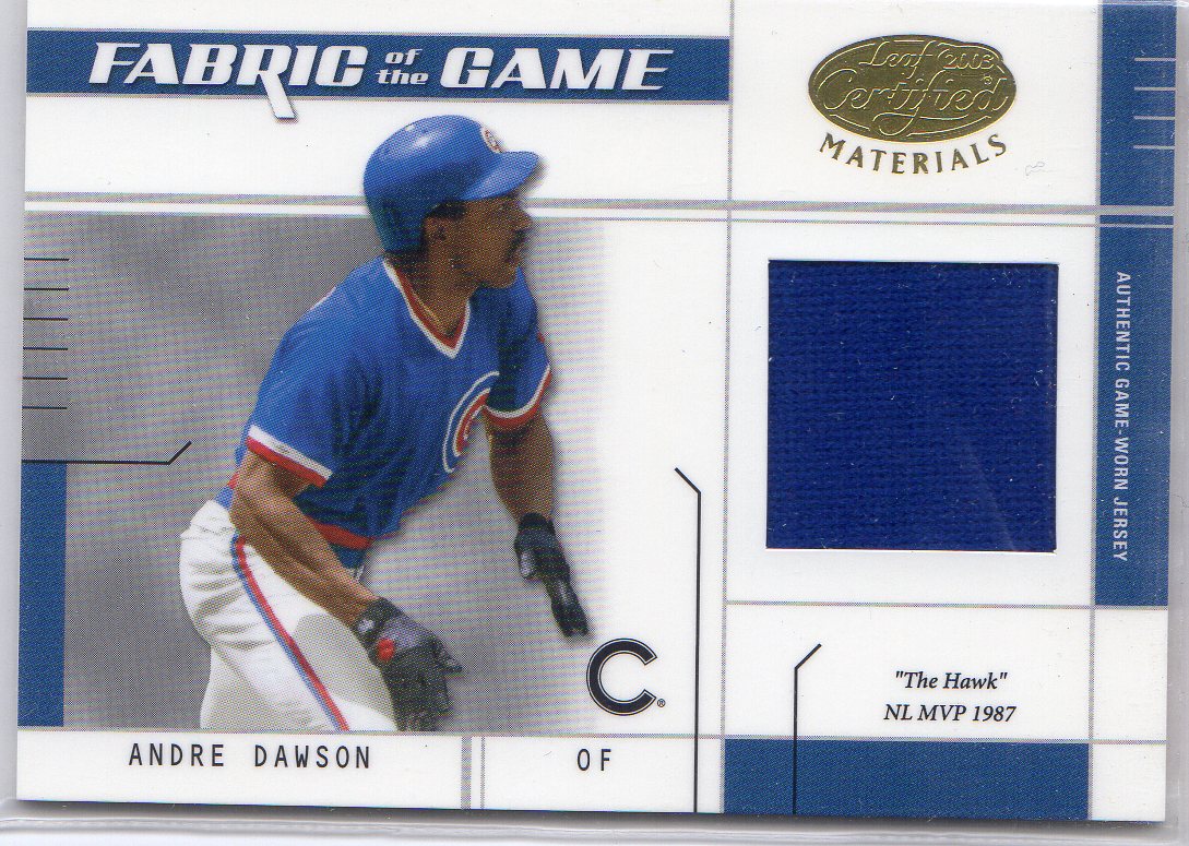 2003 Leaf Certified Materials Fabric of the Game #35IN Andre Dawson IN/50