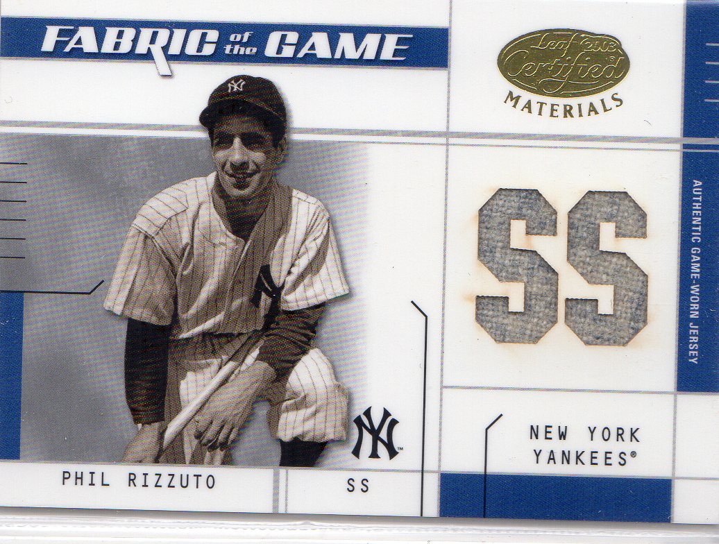 2003 Leaf Certified Materials Fabric of the Game #40PS Phil Rizzuto PS/15