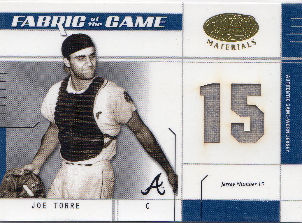 2003 Leaf Certified Materials Fabric of the Game #51JN Joe Torre JN/15