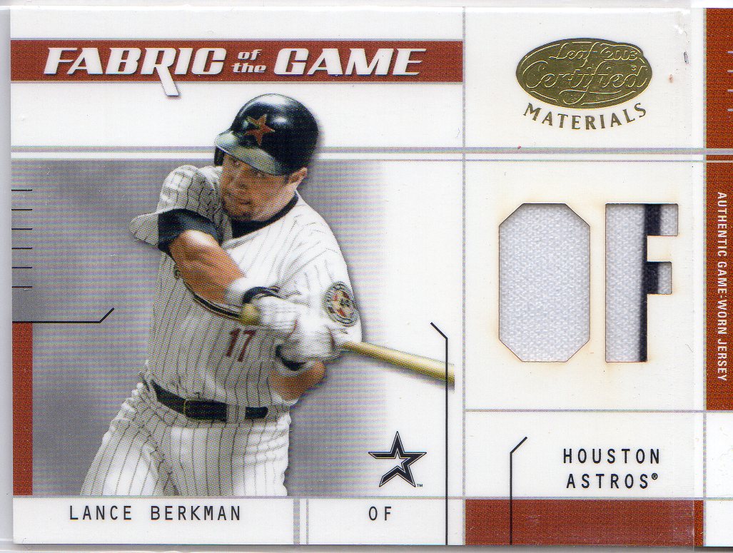 2003 Leaf Certified Materials Fabric of the Game #58PS Lance Berkman PS/50