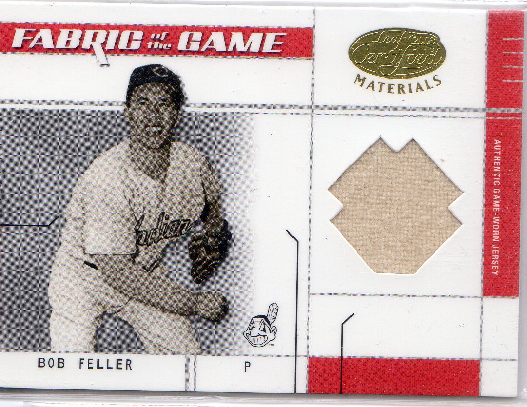 2003 Leaf Certified Materials Fabric of the Game #62BA Bob Feller BA/10