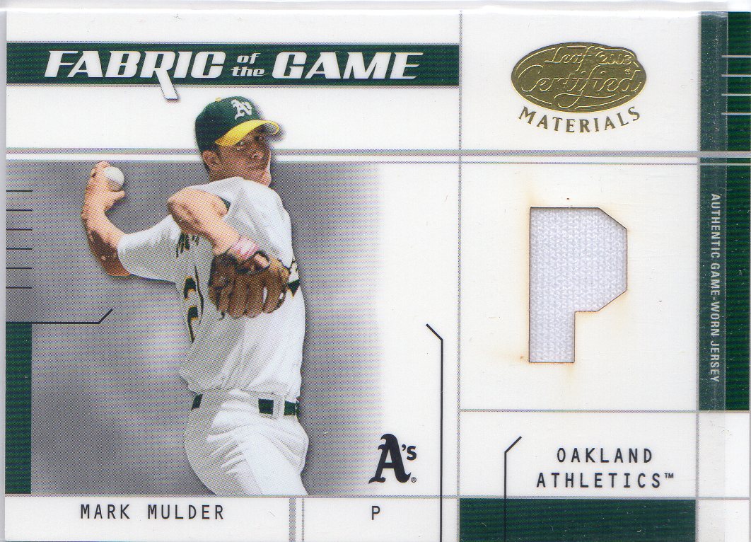 2003 Leaf Certified Materials Fabric of the Game #70PS Mark Mulder PS/50