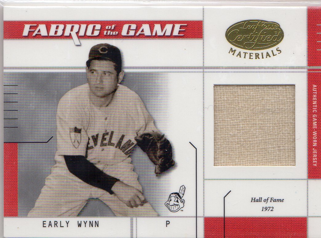 2003 Leaf Certified Materials Fabric of the Game #86IN Early Wynn IN/15