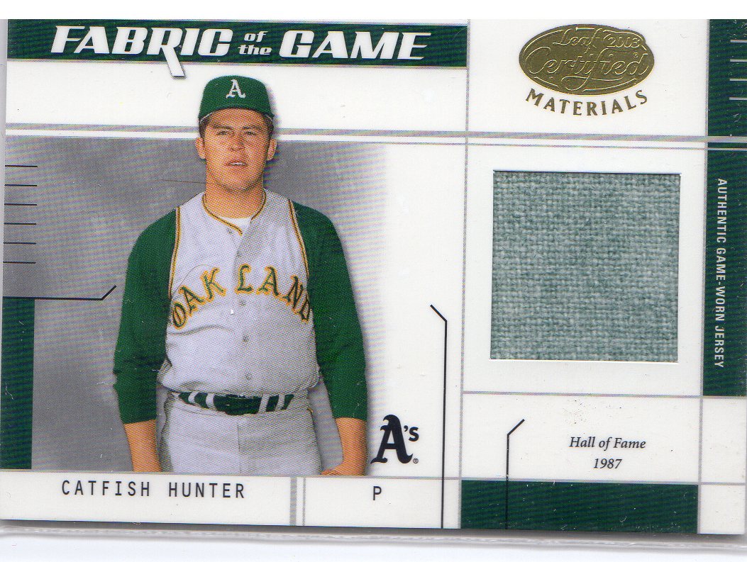 2003 Leaf Certified Materials Fabric of the Game #97IN Catfish Hunter IN/25