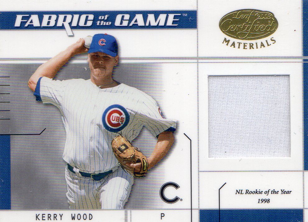 2003 Leaf Certified Materials Fabric of the Game #118IN Kerry Wood IN/25