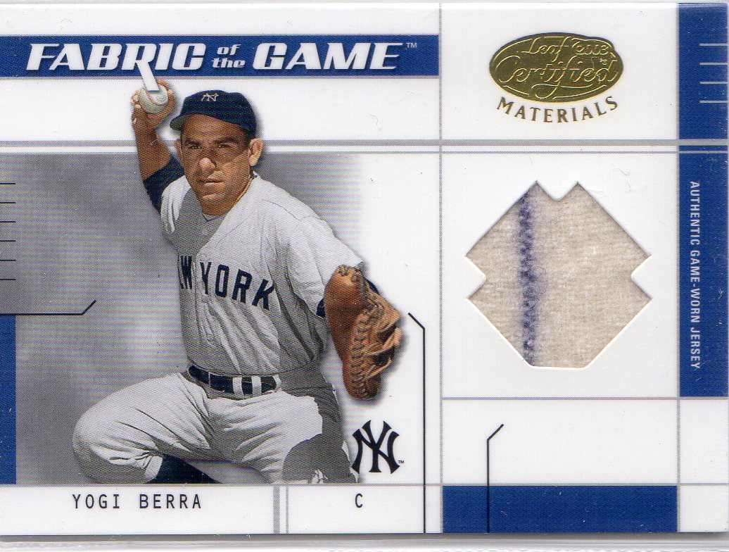 2003 Leaf Certified Materials Fabric of the Game #120BA Yogi Berra BA/10