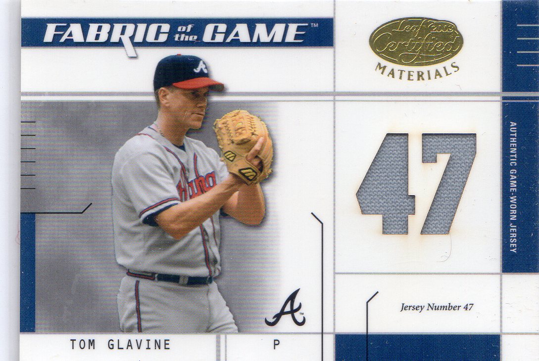 2003 Leaf Certified Materials Fabric of the Game #142JN Tom Glavine JN/47