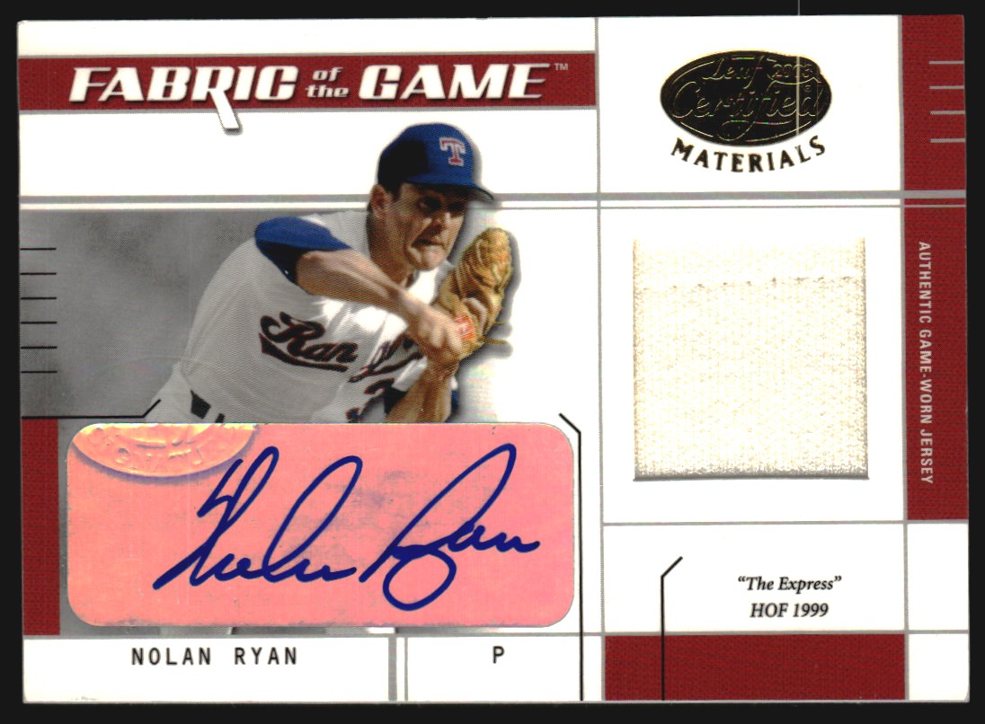 2003 Leaf Certified Materials Fabric of the Game Autographs #115IN Nolan Ryan Rgr IN/5 back image