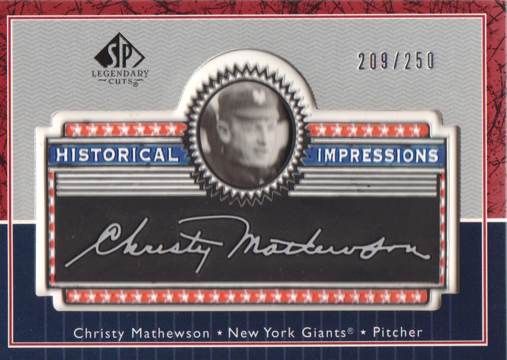 2003 SP Legendary Cuts Historical Impressions Silver #CM Christy Mathewson