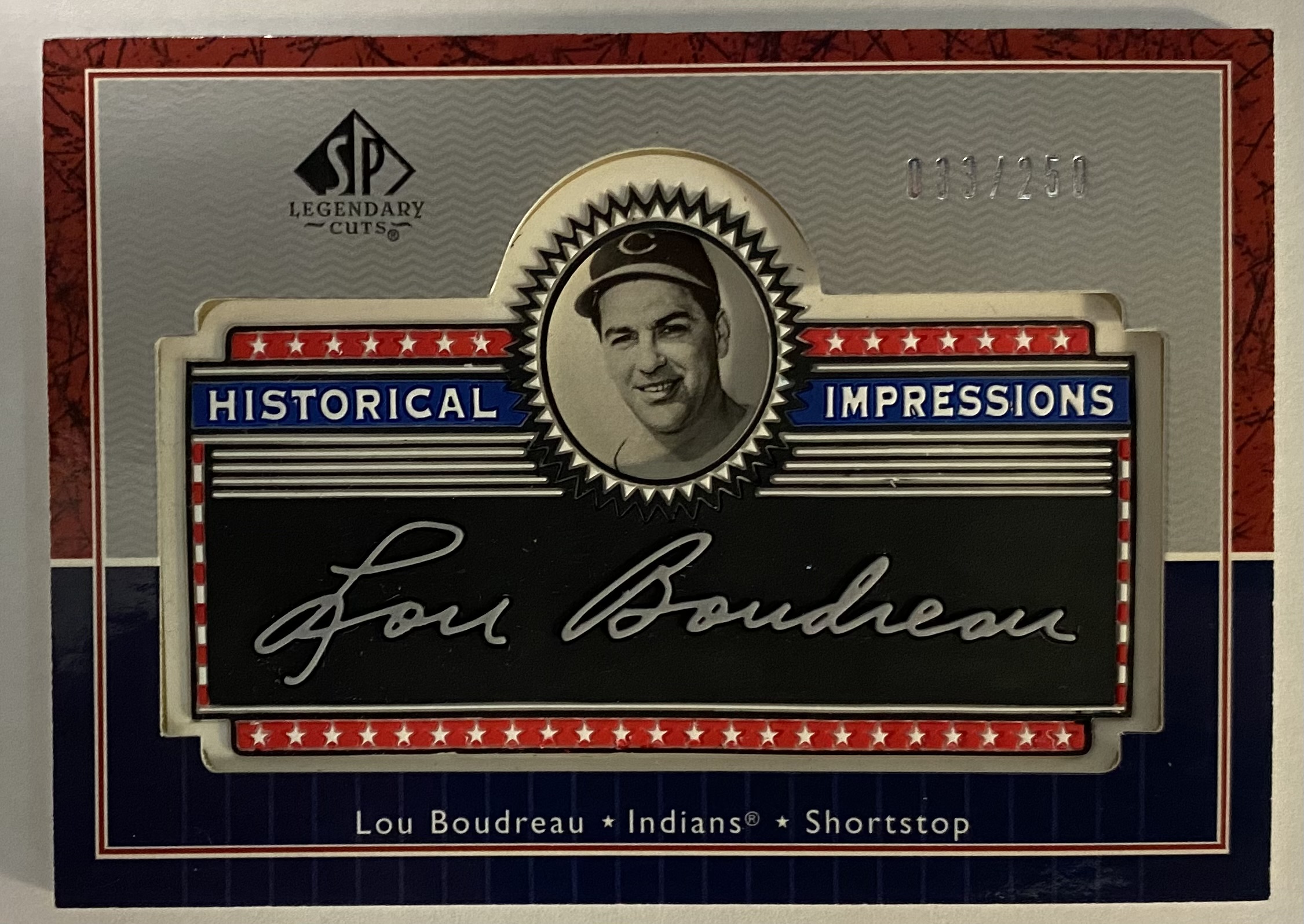 2003 SP Legendary Cuts Historical Impressions Silver #LB Lou Boudreau