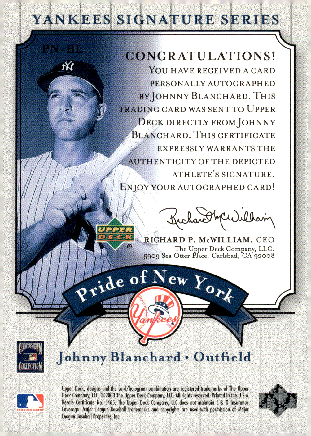 2003 UPPER DECK YANKEES SIGNATURE PRIDE OF NY AUTOGRAPHS ASSORTED SINGLES U-PICK - Picture 9 of 125