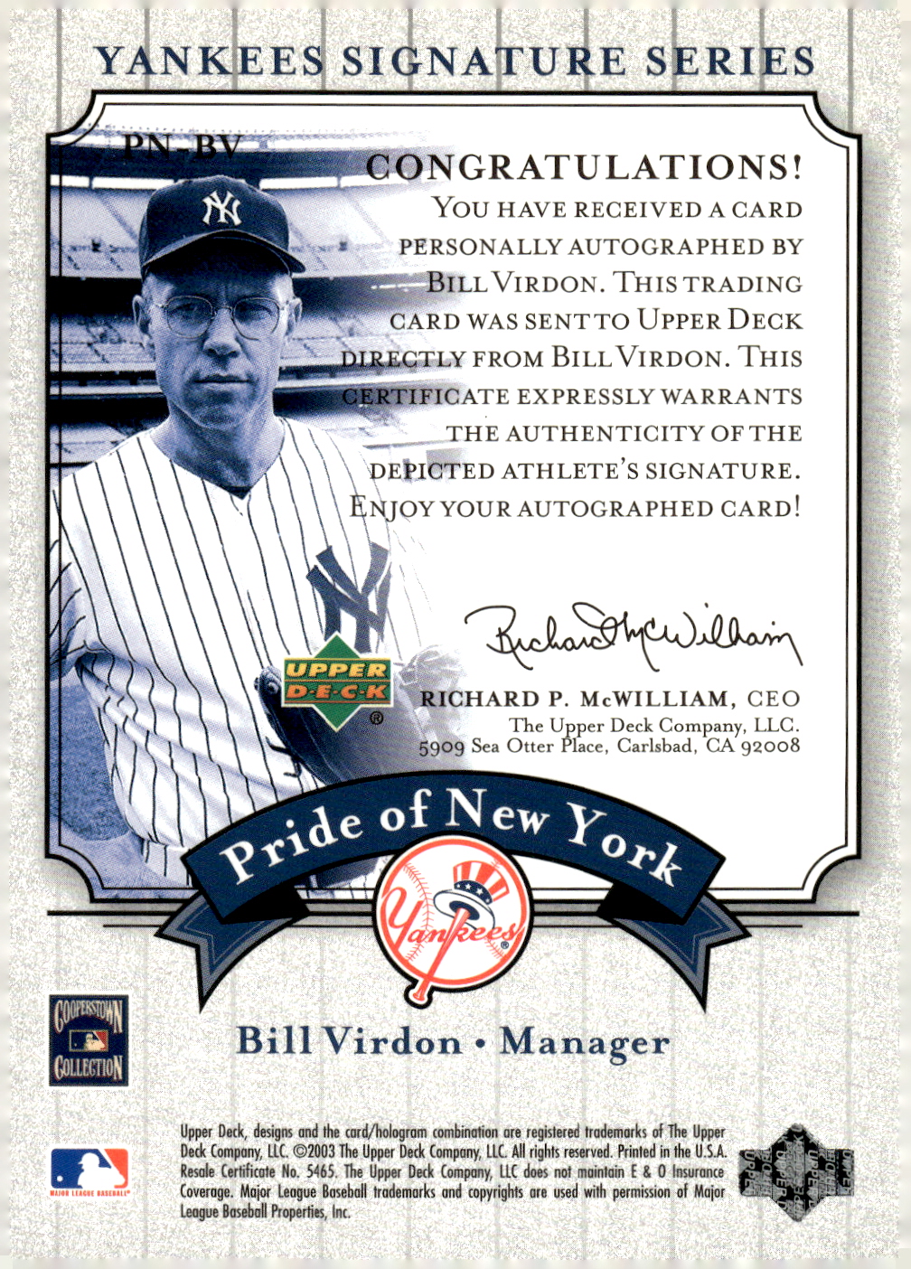 2003 UPPER DECK YANKEES SIGNATURE PRIDE OF NY AUTOGRAPHS ASSORTED SINGLES U-PICK - Picture 17 of 125