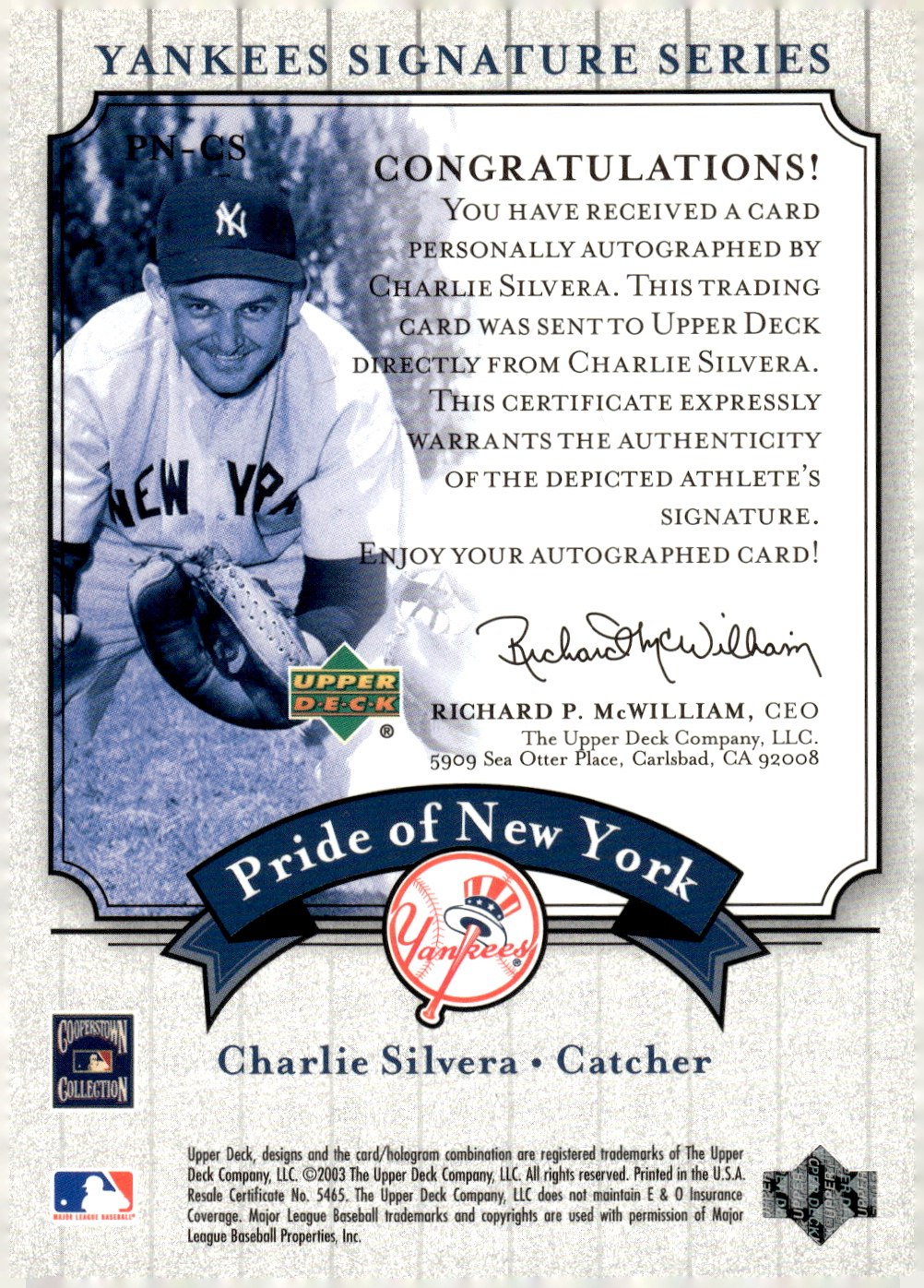 2003 UPPER DECK YANKEES SIGNATURE PRIDE OF NY AUTOGRAPHS ASSORTED SINGLES U-PICK - Picture 25 of 125