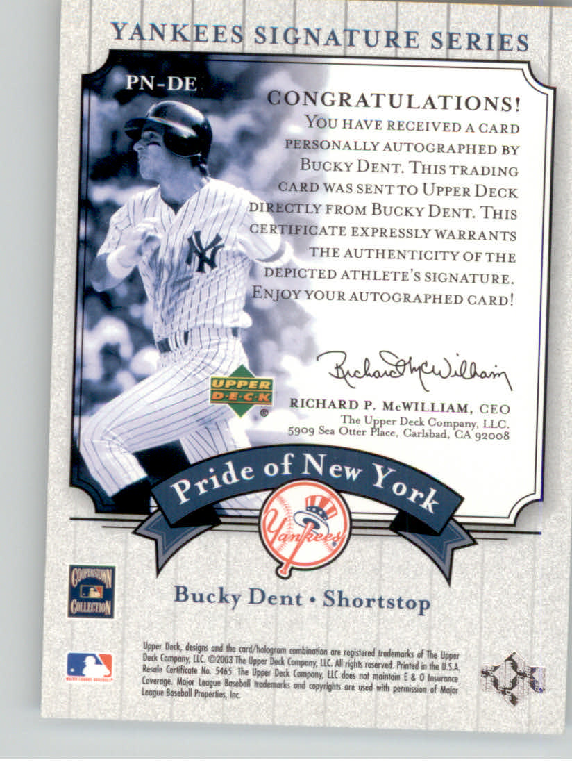 2003 UPPER DECK YANKEES SIGNATURE PRIDE OF NY AUTOGRAPHS ASSORTED SINGLES U-PICK - Picture 29 of 125