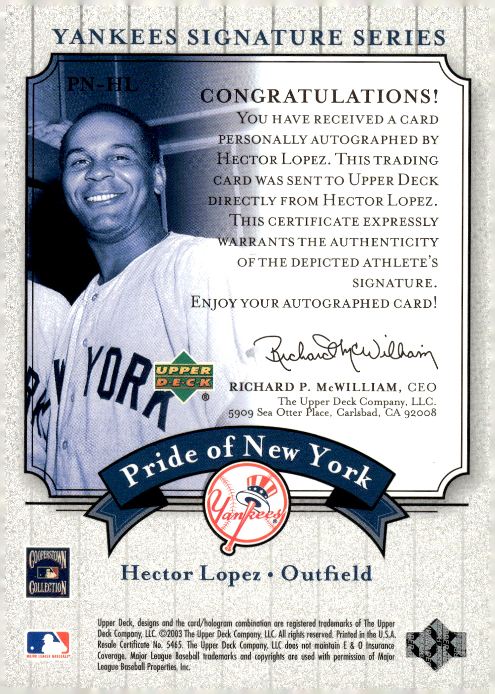 2003 UPPER DECK YANKEES SIGNATURE PRIDE OF NY AUTOGRAPHS ASSORTED SINGLES U-PICK - Picture 57 of 125