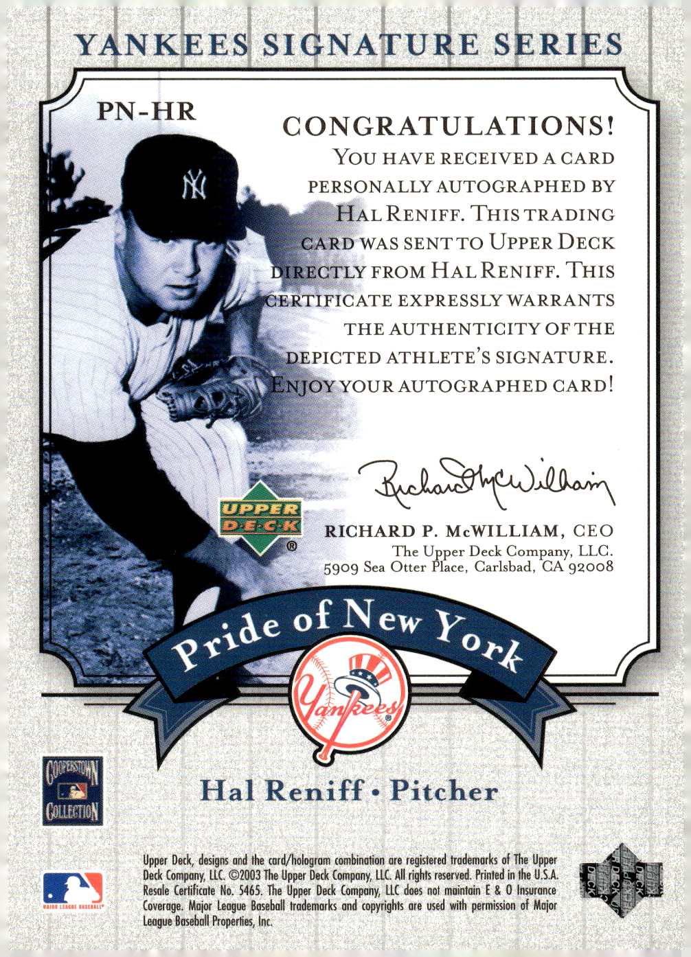 2003 UPPER DECK YANKEES SIGNATURE PRIDE OF NY AUTOGRAPHS ASSORTED SINGLES U-PICK - Picture 59 of 125