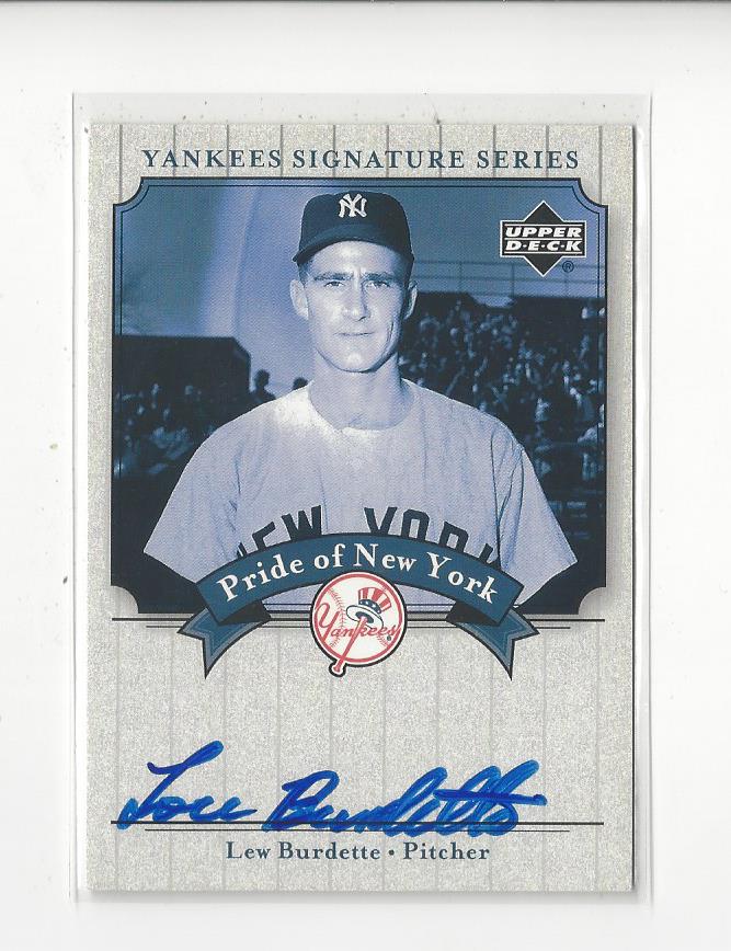 2003 Upper Deck Yankees Signature Pride of New York Autographs #LB Lew Burdette