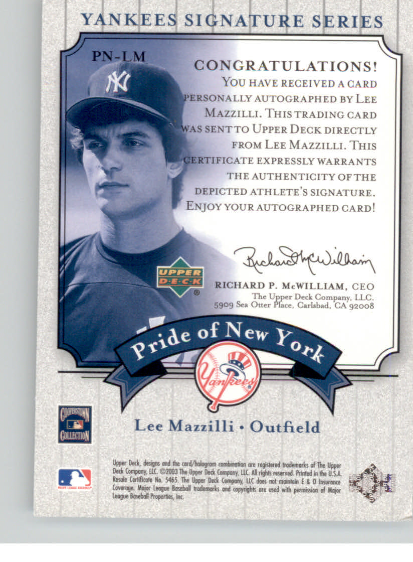 2003 UPPER DECK YANKEES SIGNATURE PRIDE OF NY AUTOGRAPHS ASSORTED SINGLES U-PICK - Picture 81 of 125