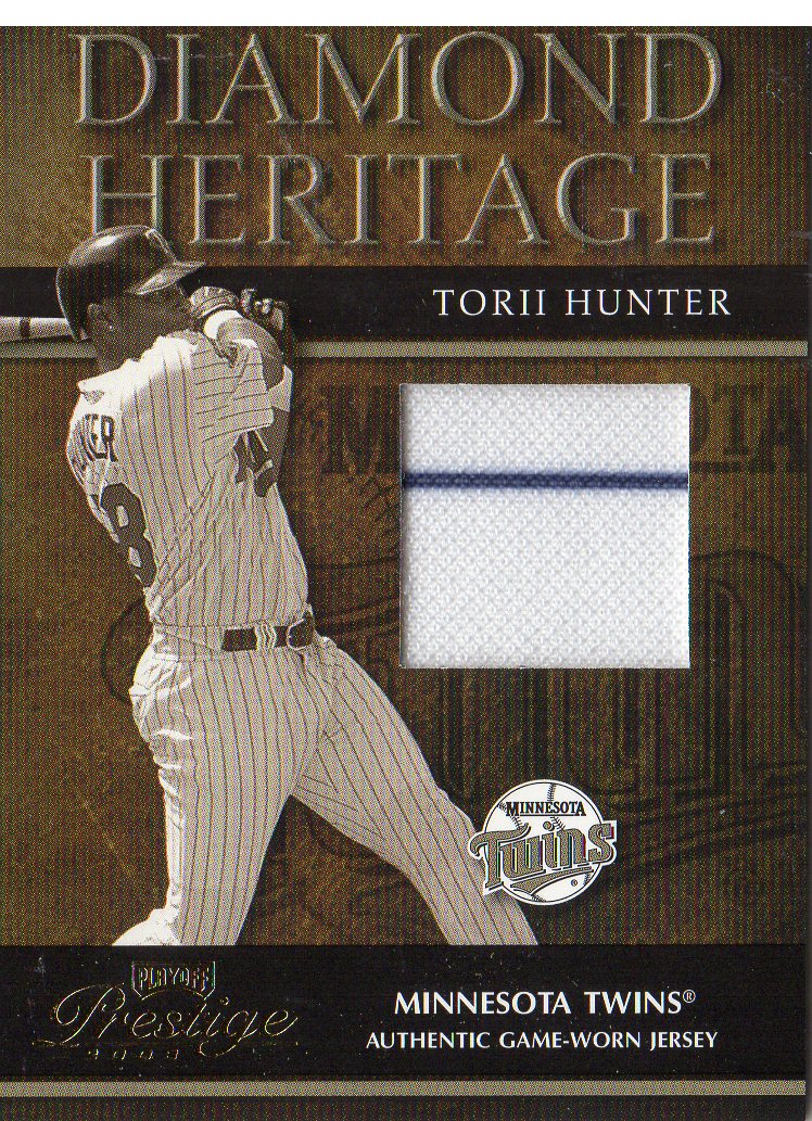2003 Playoff Prestige Diamond Heritage Material #15 Torii Hunter Jsy