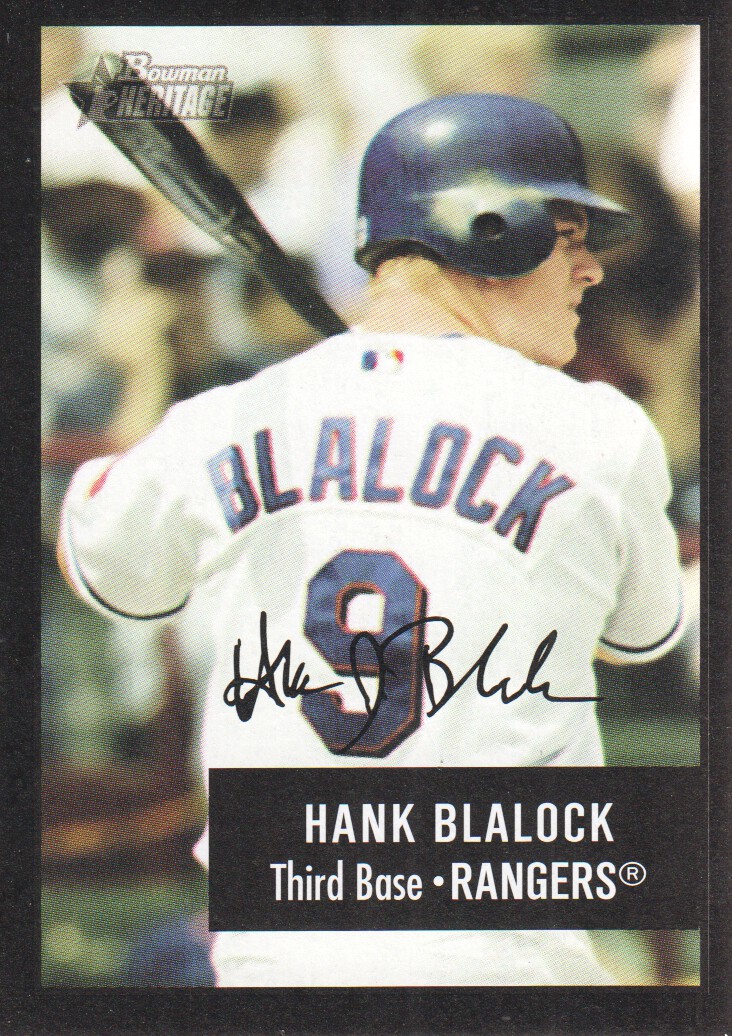 2003 Bowman Heritage Facsimile Signature #75 Hank Blalock