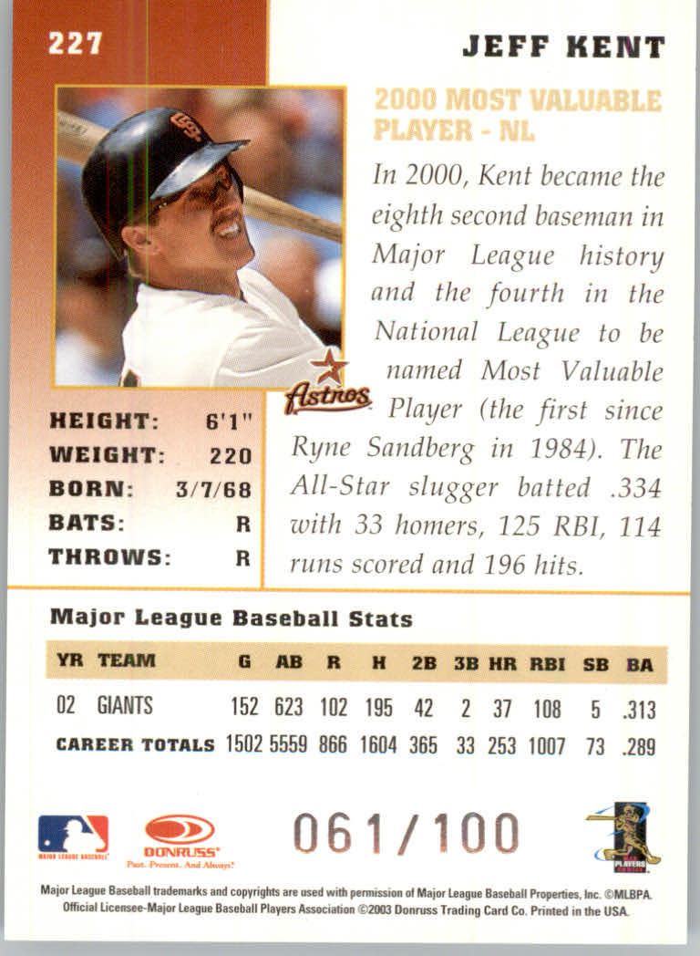Carte "Parallele" Donruss Champions Baseball 2003 - Foto 9 di 15