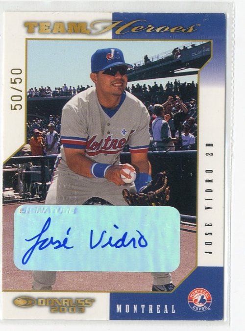 2003 Donruss Team Heroes Autographs #305 Jose Vidro/50