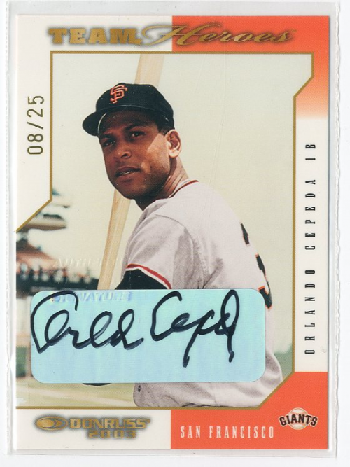 2003 Donruss Team Heroes Autographs #444 Orlando Cepeda/25
