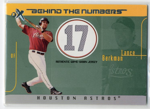 2003 E-X Behind the Numbers Game Jersey 500 #LB Lance Berkman