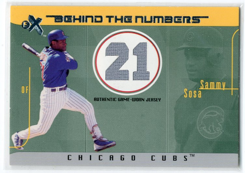 2003 E-X Behind the Numbers Game Jersey 199 #SS Sammy Sosa