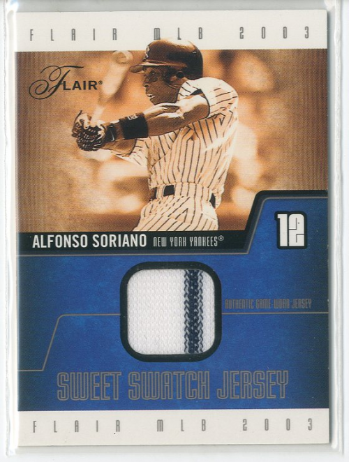 2003 Flair Sweet Swatch Jersey #SSAS Alfonso Soriano